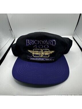 Vintage Brickyard 400 Hat Snapback Cap Men Black 1994 NASCAR Inaugural Race